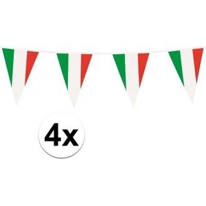 4x Italiaanse plastic vlaggetjes - Vlaggenlijnen