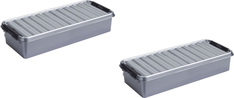 Sunware Q-line - Opbergbox - Grijs - Kunststof - 5 Stuks - 6.5 Liter