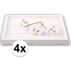 4x Witte Roosjes van Satijn 12 cm
