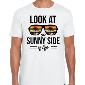 Sunny side feest t-shirt / shirt look at the sunny side of life wit voor heren - Feestshirts