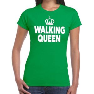 Avondvierdaagse shirt Walking Queen groen voor dames - Feestshirts