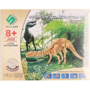 Bouwpakket Dinosaurus Apathosaurus Hout - 3D T-Rex Dino Bouwspeelgoed