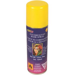 Haarverf/haarspray - neon geel - spuitbus - 125 ml - Carnaval - Verkleedhaarkleuring