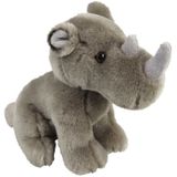 Pluche Grijze Neushoorn Knuffel 18 cm - Neushoorns Wilde Dieren Knuffels - Speelgoed Voor Kinderen