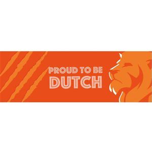 Gevelvlag/banner Proud to be Dutch 74 x 220 cm oranje - Vlaggen