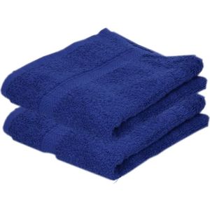 2x Towel City blauwe handdoeken 50 x 90 cm - Badhanddoek