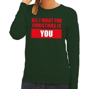 Foute kersttrui All I Want For Christmas Is You groen dames - kerst truien