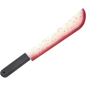 Horror machete/slagersmes - glow in the dark - met nep bloed - 54 cm - Verkleedattributen