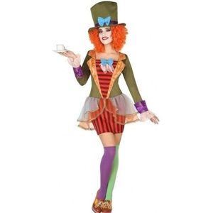 Clown met hoge hoed verkleed set voor dames  - Carnavalsjurken