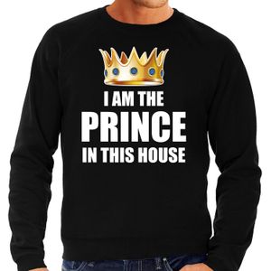 Koningsdag sweater Im the prince in this house zwart voor heren - Feesttruien