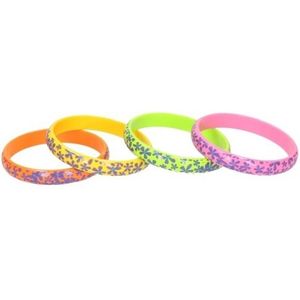 Toppers in concert Hippie Flower Power bloemen armbandjes set van 4 stuks - Verkleedsieraden