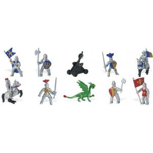 Plastic - ridders en draken - speelfiguren - 12 stuks - Speelfigurenset