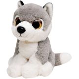 Pluche Grijze Wolf Knuffel 13 cm - Wolven Wilde Dieren Knuffels - Speelgoed Voor Kinderen