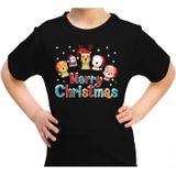 Fout kerst shirt / t-shirt dieren Merry christmas zwart kids - kerst t-shirts kind