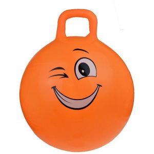 Skippybal smiley voor kinderen oranje 55 cm - Skippyballen