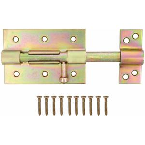AMIG schuifslot/plaatgrendel - staal - 10cm - gegalvaniseerd - incl schroeven - deur - raam - Grendels