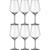 6x Luxe wijnglazen voor witte wijn 370 ml Carre - 37 cl - Witte wijn glazen - Wijn drinken - Wijnglazen van glas