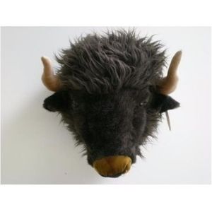 Pluche Buffel Dierenhoofd Knuffel 40 cm - Buffelkop - Kinderkamer Muurdecoratie