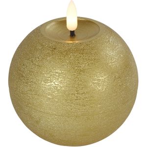 Countryfield LED kaars/bolkaars- goud - B10 x H11 cm - Lyon - warm wit