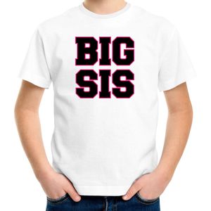 Big sis grote zus cadeau t-shirt wit meisjes / kinderen - Feestshirts
