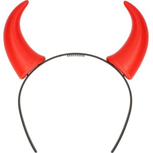 Rode duivel hoorntjes op haarband - Verkleedhoofddeksels