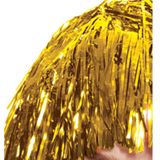 4x stuks dames tinsel/folie carnaval pruik - goud kleur - disco/eighties - Verkleedpruiken