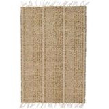 10x Beige/naturel gevlochten placemat 33 x 47 cm rechthoek - Placemats