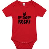 Daddy rocks cadeau baby rompertje rood jongen/meisje - Rompertjes
