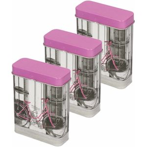 5x Metalen sigaretten blikjes/doosjes roze met fotoprint - Gadgets