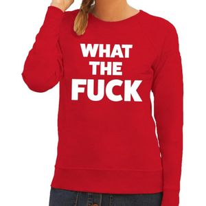 What the Fuck tekst sweater rood voor dames - Feesttruien