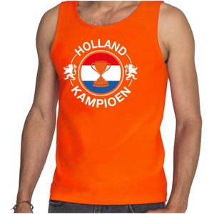 Tanktop Holland kampioen met beker Holland / Nederland supporter EK/ WK oranje voor heren - Feestshirts