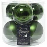 Groot pakket glazen kerstballen 50x donkergroen glans/mat 4-6-8 cm incl haakjes - Kerstbal