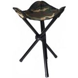 Set van 2x stuks drie poot opvouwbare krukjes camouflage leger groen 40 cm - Campingkrukjes