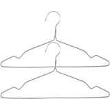 Set van 20x stuks metalen kledinghangers grijs 40 x 20 cm - Kledingkast hangers/kleerhangers