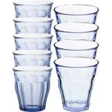 24x Drinkglazen/waterglazen blauw Picardie hardglas 25/31 cl - Drinkglazen