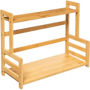 Zeller kruidenrek/opbergrek/aanrecht organizer staand - 41 x 18 x 34 cm - bamboe hout