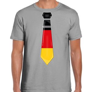 Verkleed T-shirt voor heren - stropdas Duitsland - grijs - supporter - themafeest - Feestshirts