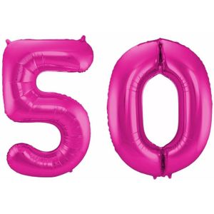 Roze folie ballonnen 50 jaar - Ballonnen