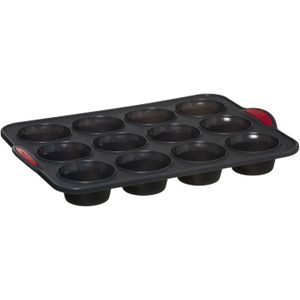 5Five Muffins en cupcakes bakken bakvorm/bakblik - 33 x 24 cm - voor 12x stuks - Siliconen