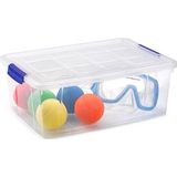 3x stuks opslag/opberg boxen/bakken transparant met deksel 37 x 26 x 14 cm met inhoud 9 liter - Opbergers