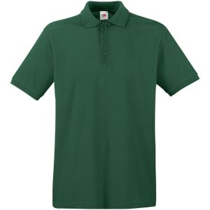 Donkergroen poloshirt premium van katoen voor heren - Polo shirts