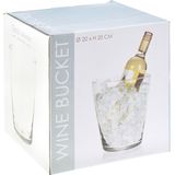 Wijnfles koeler/wijnkoeler transparante glas 19 x 20 cm - Flessenkoeler - Wijnkoeler - IJsemmer