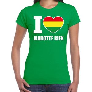 Carnaval I love Marotte Riek t-shirt groen voor dames - Feestshirts