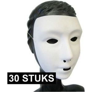 30x Grimeer masker mensen gezicht - Verkleedmaskers