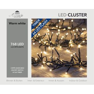 Clusterverlichting knipperfunctie en timer 768 warm witte leds  - Kerstverlichting kerstboom