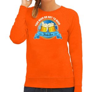 Apres ski sweater voor dames - two beer or not to beer - oranje - wintersport - bier - Feesttruien