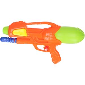 1x Kinderspeelgoed waterpistooltjes/waterpistolen met pomp 30 cm oranje - Waterpistolen