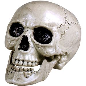 Horror decoratie schedel/doodskop met beweegbare kaak 20 x 15 cm - Feestdecoratievoorwerp