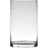 Transparante home-basics cilinder vorm vaas/vazen van glas 25 x 15 cm - Vazen