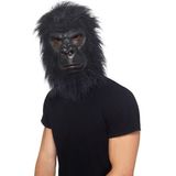 Latex masker aap met haar - Verkleedmaskers
